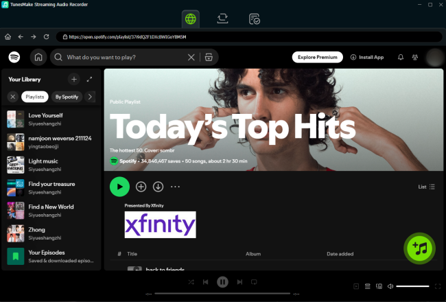add streaming music